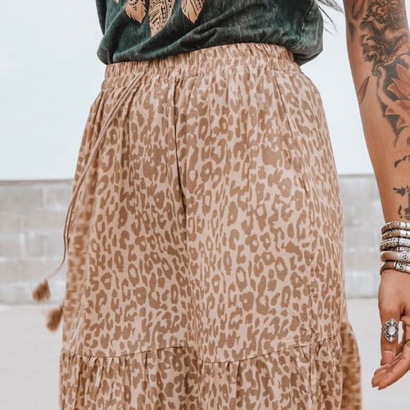 Boho Spell Style Leopard Gypsy Festival Maxi Skirt - Picture 8 of 8